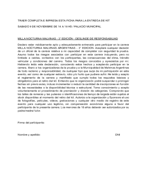 Milla nocturna malvinas kit delivery form