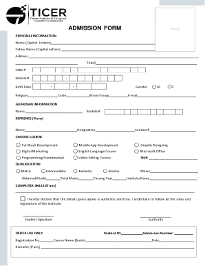 Admission Form