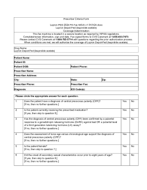 Lupron Prescriber Criteria Form