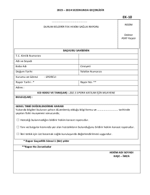 Health Report for Sports Participation