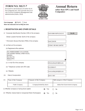 MGT-7 Annual Return Form