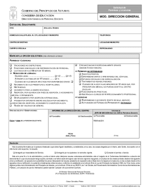 Asturias teacher permissions and licenses request