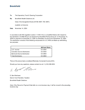 IRS Qualified Notice for Brookfield Wealth Solutions