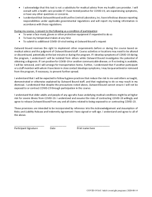 Outward Bound COVID-19 Statement of Understanding