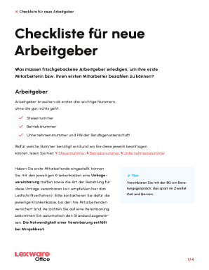 Checkliste für neue Arbeitgeber