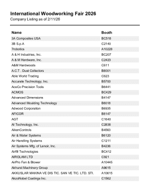 International Woodworking Fair 2026 Company Listing