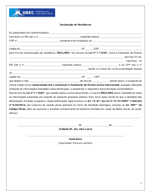 Residency Declaration Form