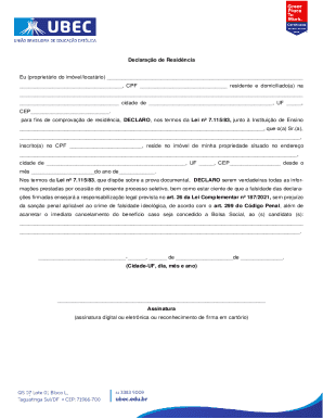 Residence Declaration Form