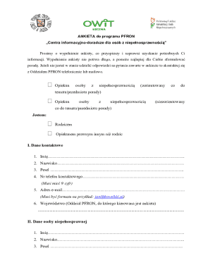 PFRON Disability Information Center Survey