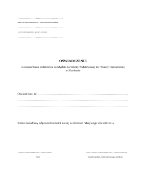 School Admission Affidavit