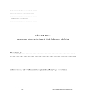 School Admission Affidavit