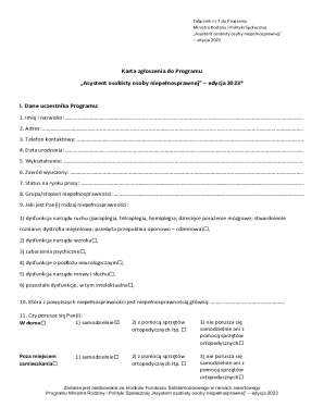 Personal Assistant for Disabled Program Application Form 2023