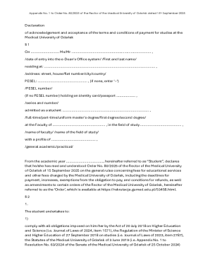 Medical University of Gdańsk Payment Declaration