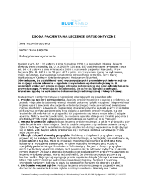 Orthodontic Treatment Consent Form