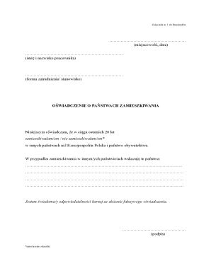 Residence Declaration Form