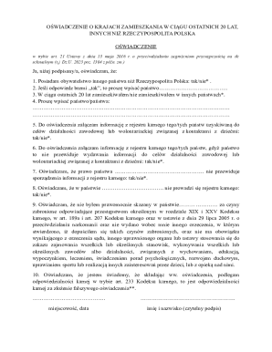 Poland Residency Affidavit