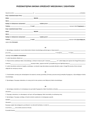 Polish Pre-Sale Agreement for Residential Property