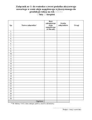 Poland Excise Tax Refund Application