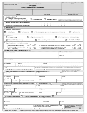 ARiMR Producer Registration Form W-1/04