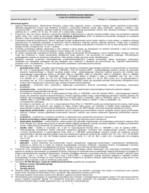 W-1/04 Application for Entry into Producer Registry