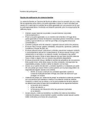 North Carolina Domestic Violence Notification Option