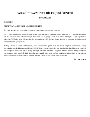 3600 Day Severance Payment Request Example