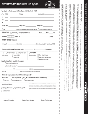 Fixed Deposit Recurring Deposit Payslip