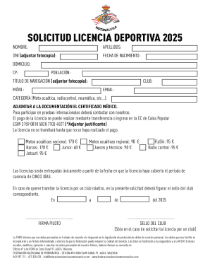 Sports license application 2025