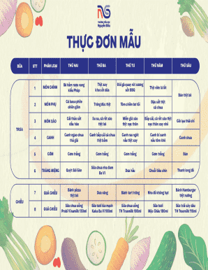 Sample Menu Template
