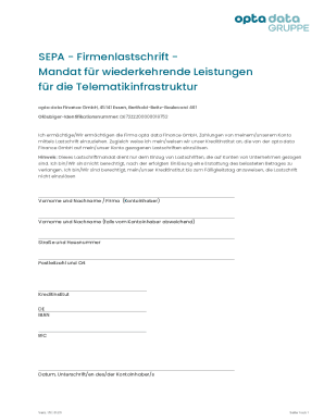 SEPA Direct Debit Mandate