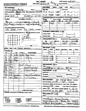 Iowa Well Record Form