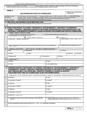 Polish Tax Power of Attorney Form PPD-1