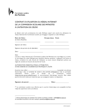 Internet Usage Agreement for Students