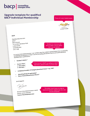 BACP Individual Membership Verification Letter