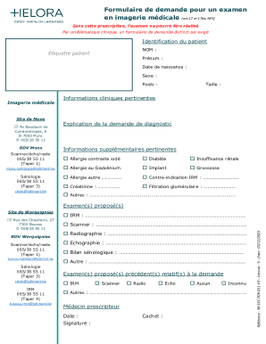 Medical Imaging Exam Request Form