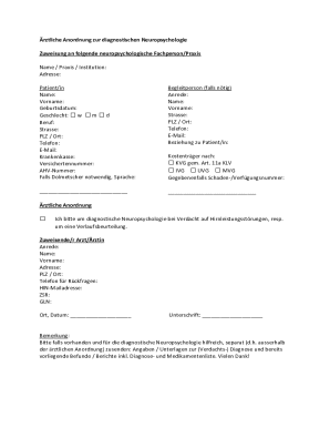 Medical Order for Diagnostic Neuropsychology