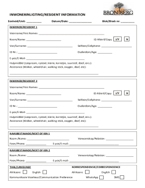 Resident Information Form