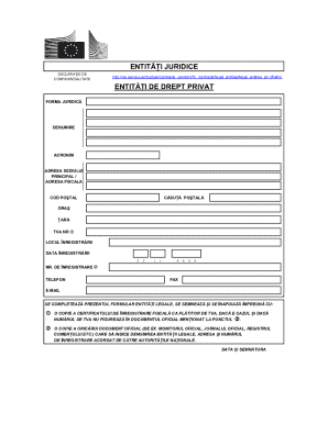 EU Legal Entity Declaration Form
