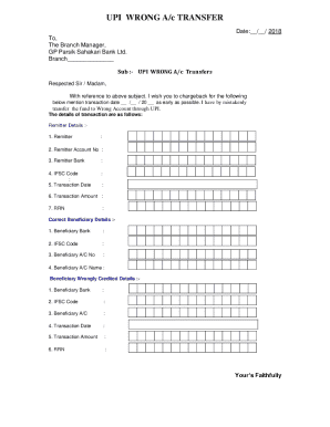UPI Wrong Account Transfer Request