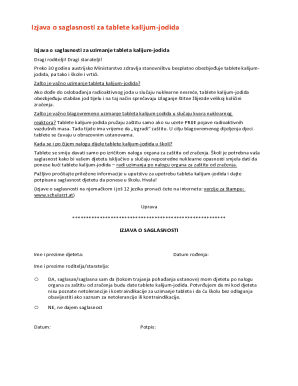 Consent Form for Potassium Iodide Tablets