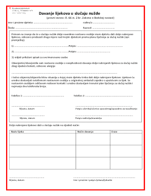 Emergency Medication Consent Form