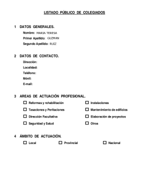 Public list of professional members