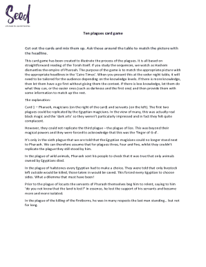 Ten Plagues Card Game