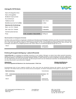KITA-Karte Application Form