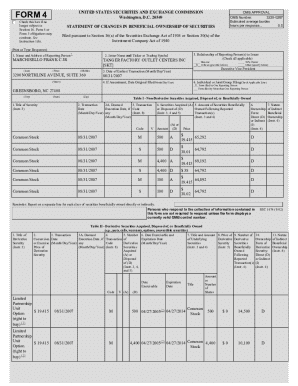 SEC Form 4 Statement of Changes in Beneficial Ownership
