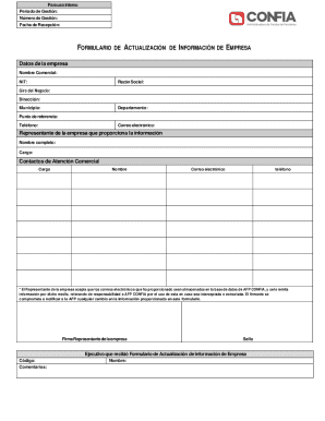 Company information update form
