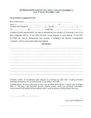 Italian Declaration of Substitution of Notoriety