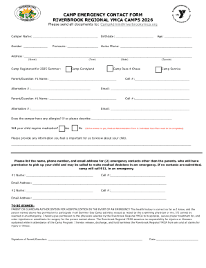 Camp Emergency Contact Form