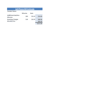 Cell Phone Bill Estimate