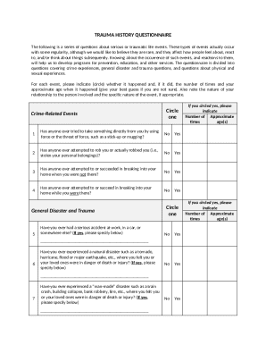 Trauma History Questionnaire